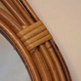 Rattan mirror 70's 34x54cm