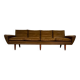 Vintage retro Danish mid-century G. Thams 4 person sofa in brown leather 1960