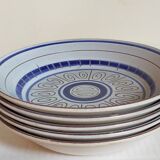 Five vintage MBFA PORNIC ceramic soup plates Daphné service