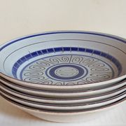 Cinq assiettes creuses céramiques M.B.F.A  PORNIC vintages service Daphné