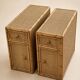 Pair of side tables / Bamboo and cane bar furniture (1970s)