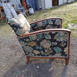 Art deco walnut armchair