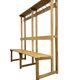 Vintage portemanteau XL en bois avec banc