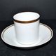 Charles Hebert Rouen porcelain – Antique litron coffee cup with gold trim.