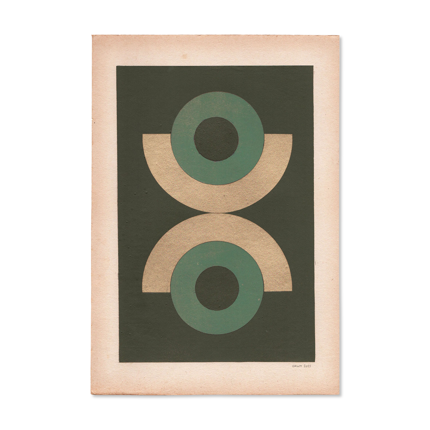 Collage on dated and signed paper without frame 54C