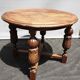 Table bureau d'armateur pieds balustre et rose des vents, style renaissance XIXe