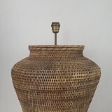 Woven rattan lamp base