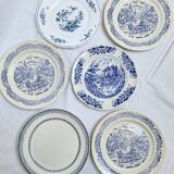 6 vintage flat plates