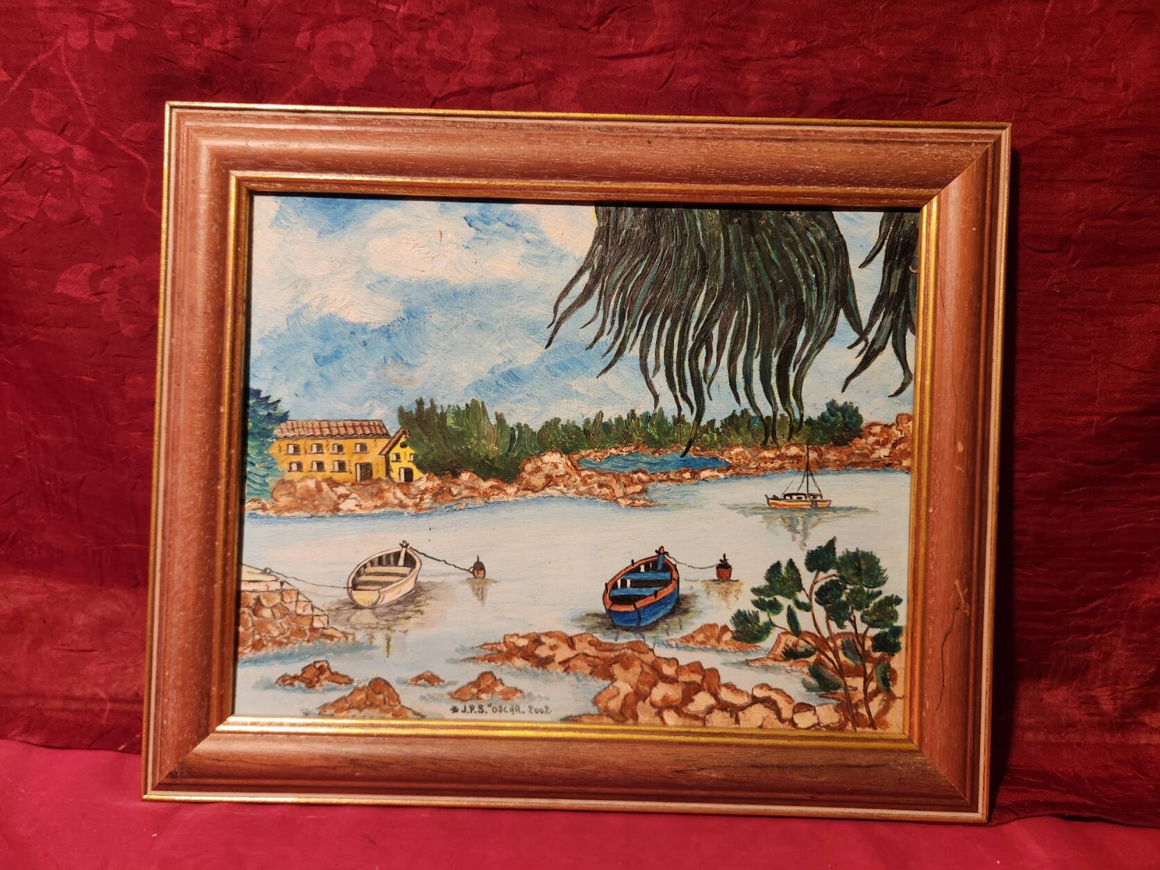 Tableau Saint Florent Corse signé JPS Oscar