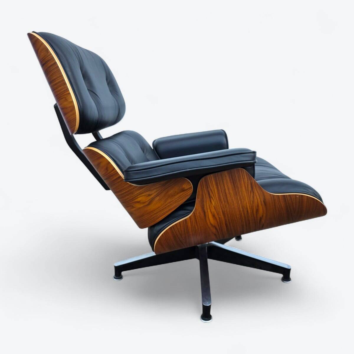 Black & Santos Herman Miller Original Eames Lounge Chair & Ottoman