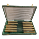 Set of 12 antique knives in green case