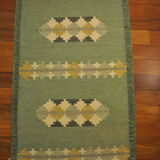 Mat Swedish Rollakan, wool woven hand, Sweden, 1950 - 90x165cm