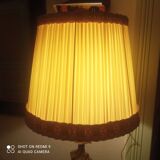 Bronze lamp 1960s Louis XV style / Rocaille with lampshade - H 60 cm