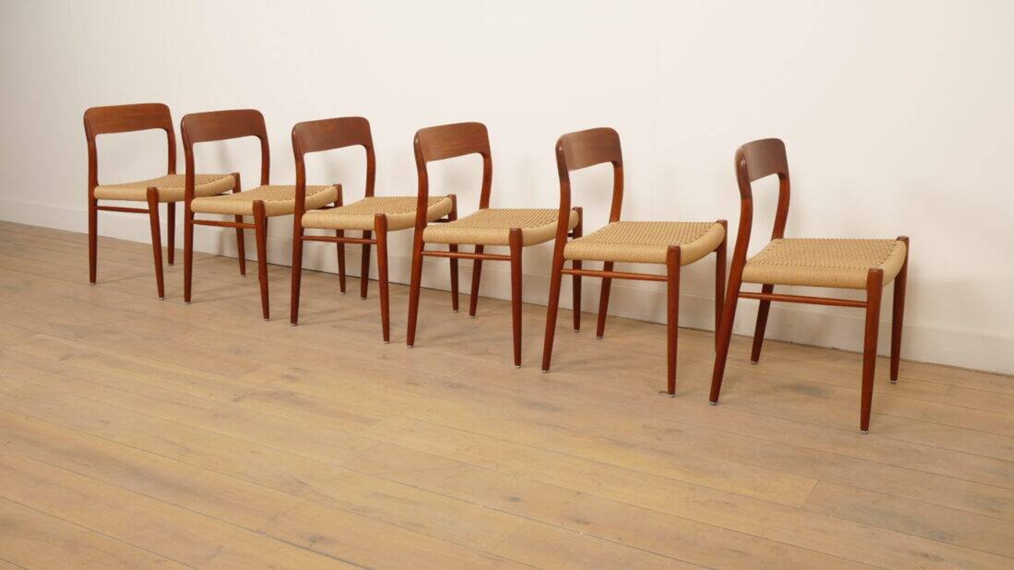6 x vintage dining chairs | Niels Otto Møller | Model 75 | Teak