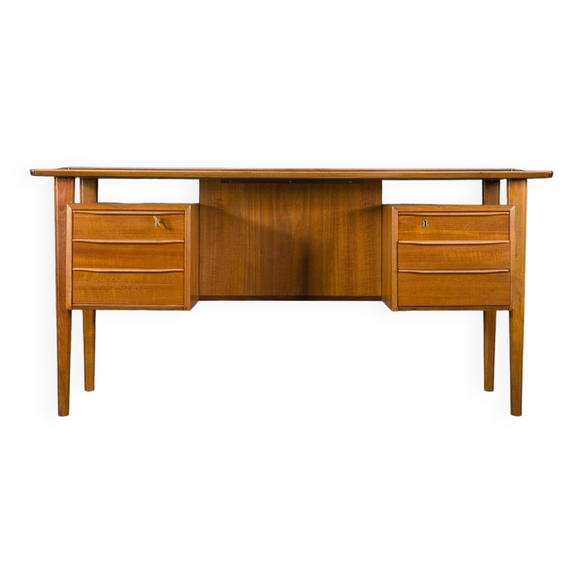 Danish Teak Desk by Peter Lovig Nielsen for Hedensted Mobelfabrik, 1960s
