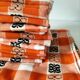 Tablecloth and 14 napkins – orange – 60s-70s – bistro pop style