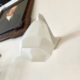 Wall lamp in earthenware and white opaline