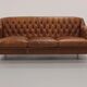 Canapé Chesterfield en cuir vieilli