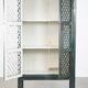Armoire, buffet espagnol en bois vert et peintures Art populaire, XVIIIe siècle