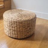 Pouf en jonc de mer tressé