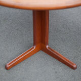 Round dining table extendable 2 extensions, vintage teak table, interior decoration