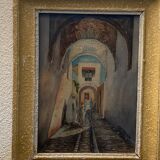 Orientalist painting watercolor tunisia north africa g-trombik 1939