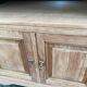 Buffet Louis Philippe deux portes meuble TV rénové en bois massif merisier brut