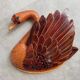 Unique large vintage wicker & rattan swan wall hanging basket