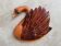 Unique large vintage wicker & rattan swan wall hanging basket
