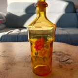 Carafe en verre jaune 60's