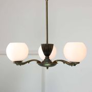 Chandelier figural en laiton Art Déco français, 1930