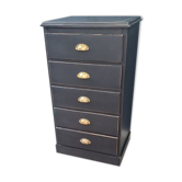 dresser rag five drawers patina black