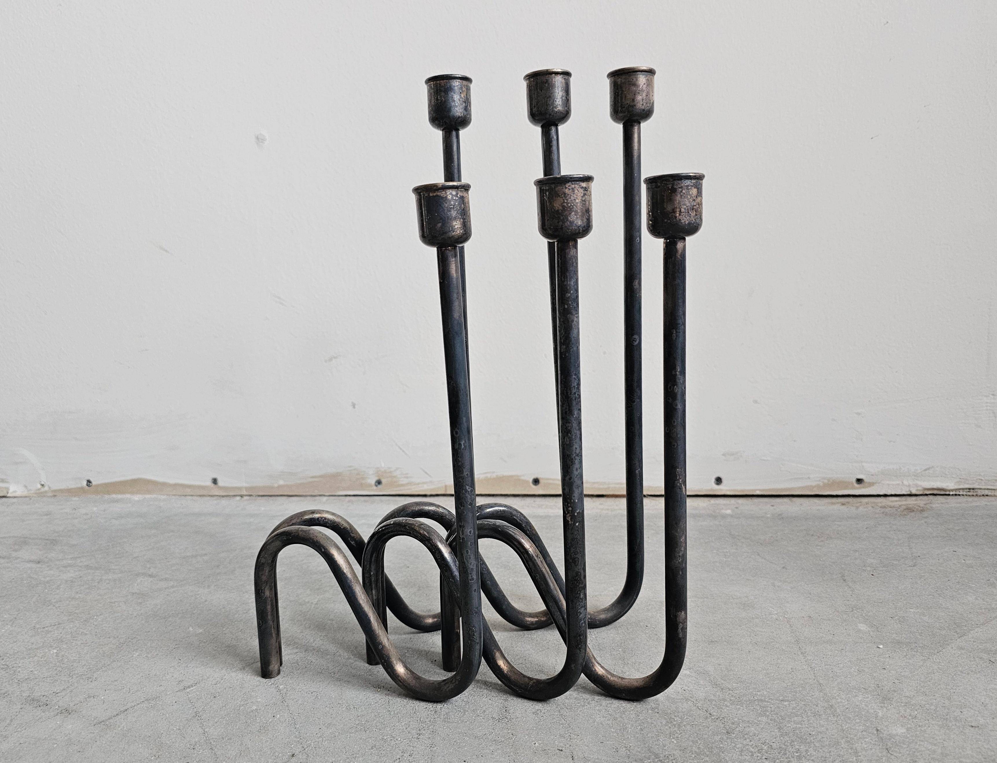 Set of 3 modern mid-century candle holders by Lino Sabattini