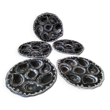 Assiettes à huîtres Gabriel Fourmaintraux
