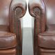 Unique set of two cognac-coloured cow leather club armchairs