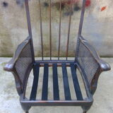 1950s vintage wooden armchair and caning