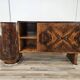 Art Deco sideboard in root walnut and fog with an aluminium base, 1940.