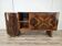 Art Deco sideboard in root walnut and fog with an aluminium base, 1940.