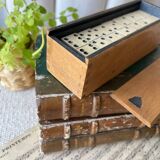 Box of wooden dominoes