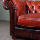 Chesterfield sofa 3 places in cowhide leather