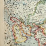 Gravure ancienne 1898, Empire d'Autriche-Hongrie, carte • Lithographie, illustration originale
