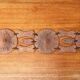 Wall suspension of Danish studio pottery in mid-century brutalist modernist style by Clara Helmich, 1979.