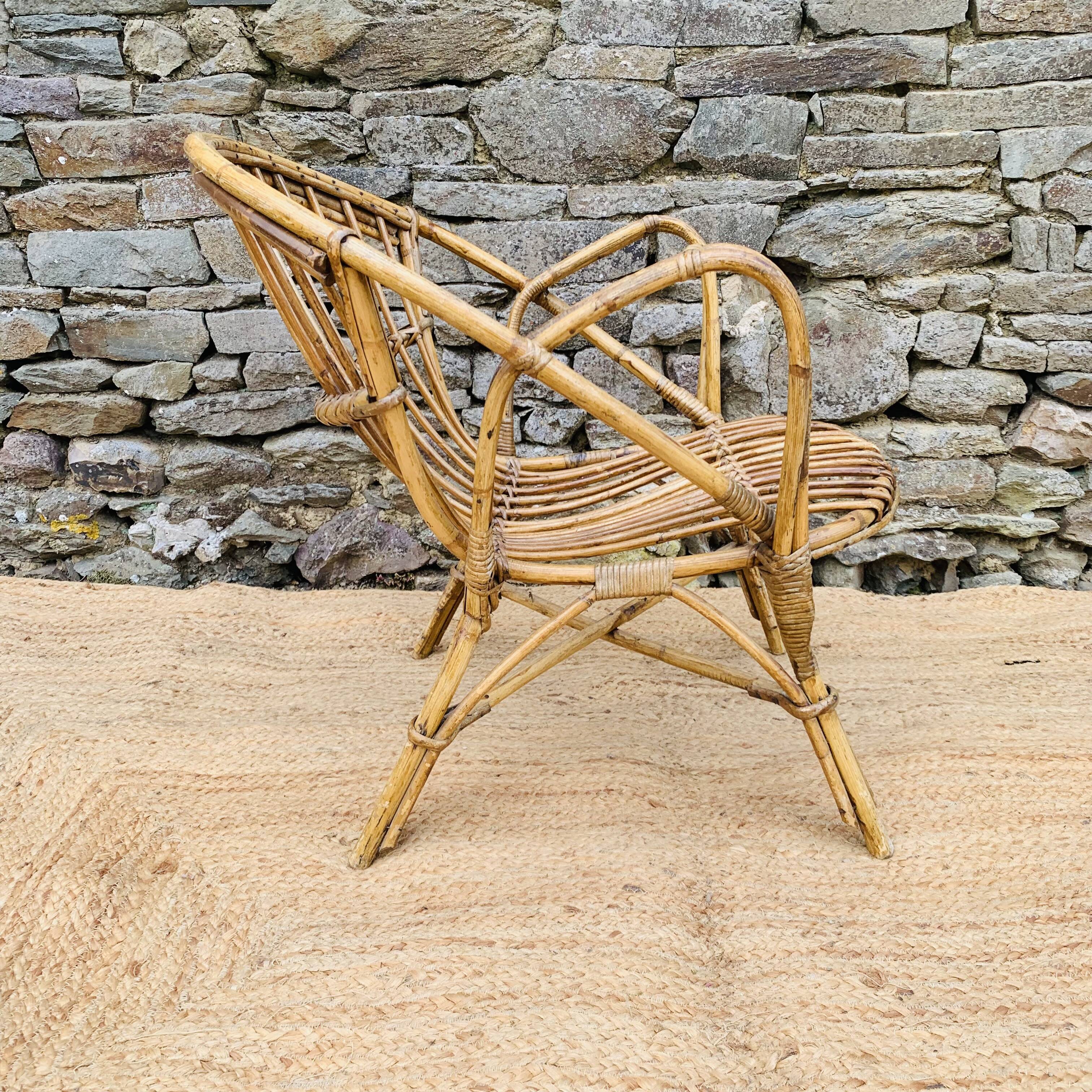 Vintage rattan armchair