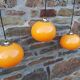 Lot de 3 suspensions orange vintage, années 70