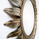 Midcentury French gold gilded leaf sunburst mirror