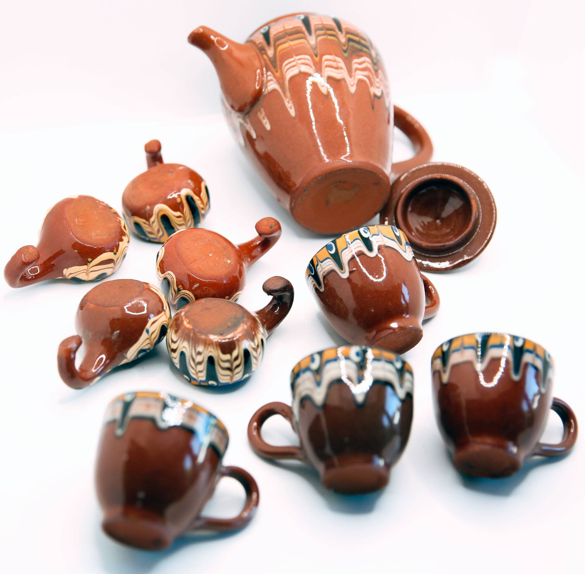 Tea or coffee set and handmade ceramic liquor from Bulgaria