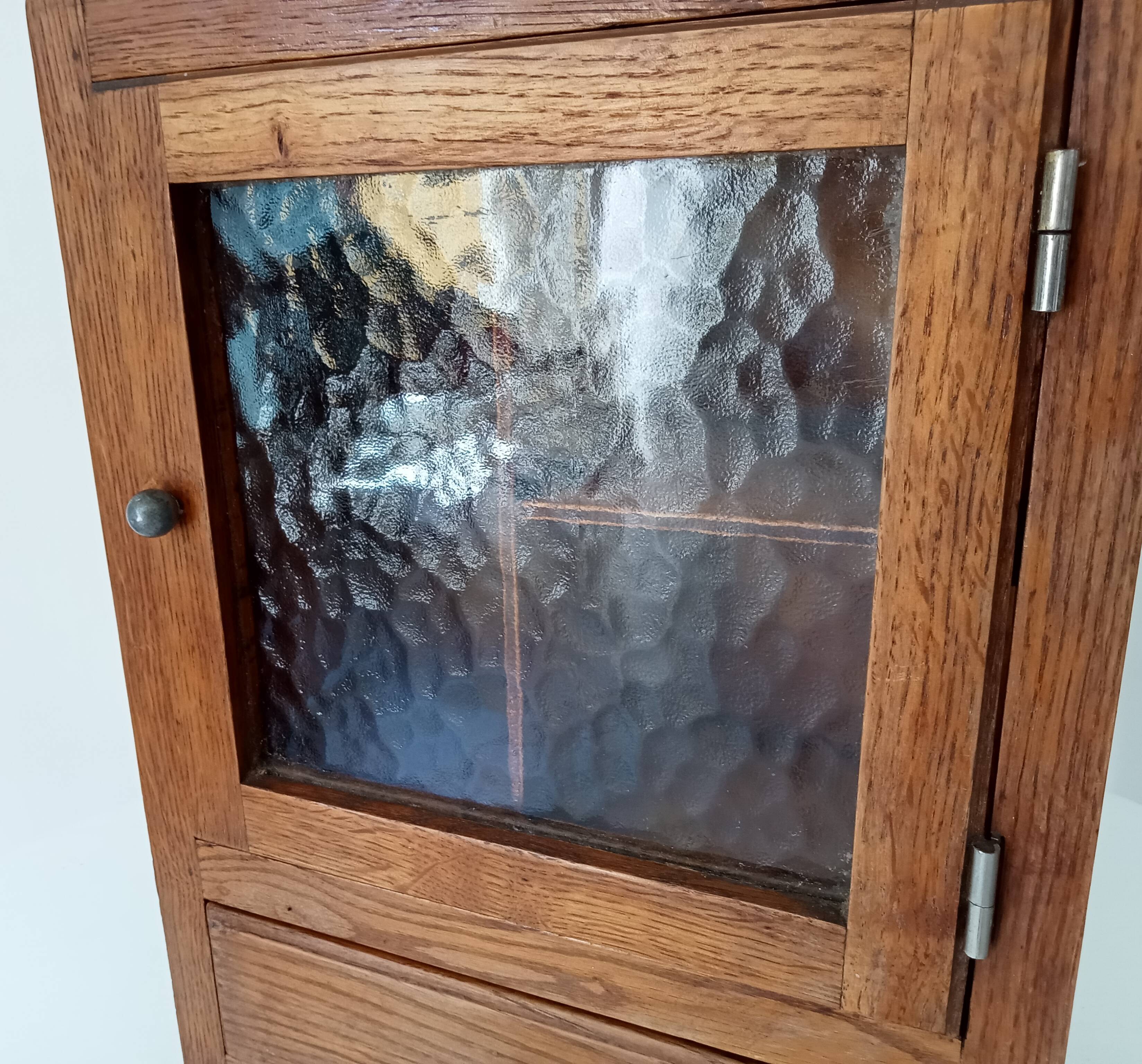 Vintage solid oak medicine cabinet