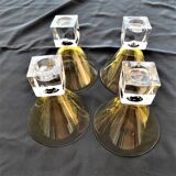 DESIGN GLASSES handcrafted color: 1 set of 4 glasses color AMBER