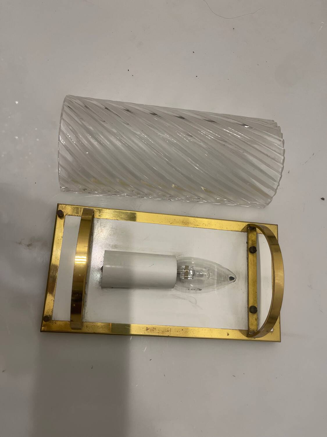 Single Brass Crystal Sconce