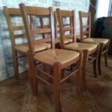 Set of 6 straw chairs